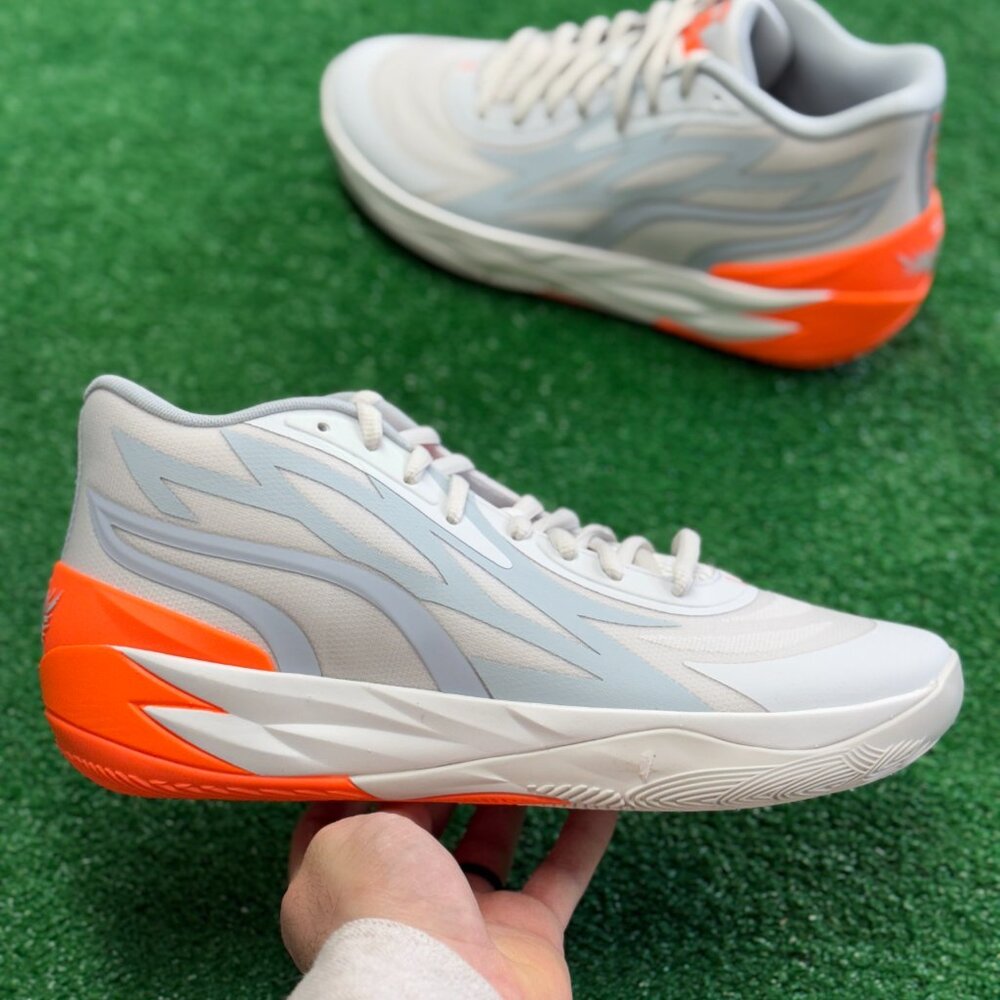 Puma LeMelo Ball MB.02 Mens Basketball Shoes Gray White 378288-02 NEW Multi Sz